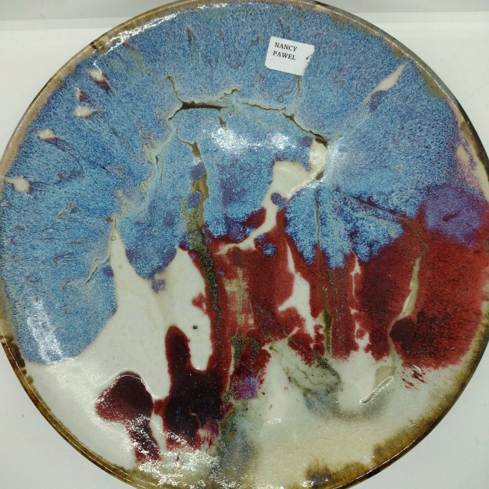 Nancy Pawel Pottery "16 Glazed Colorful Dish SAN ANTONIO ARTIST POTTER